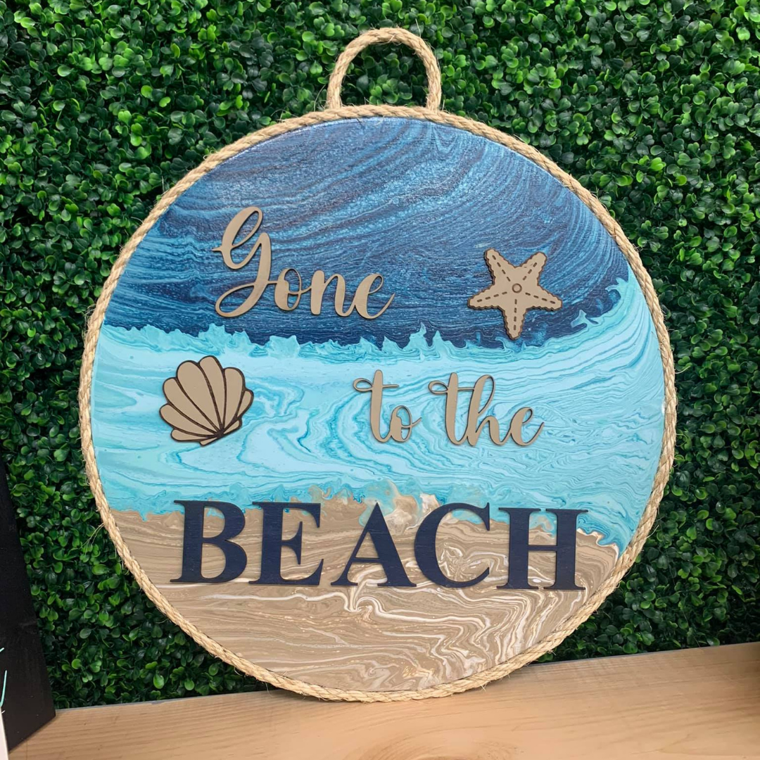 3-D Chipboard + Wood Sign - Coastal Kelder