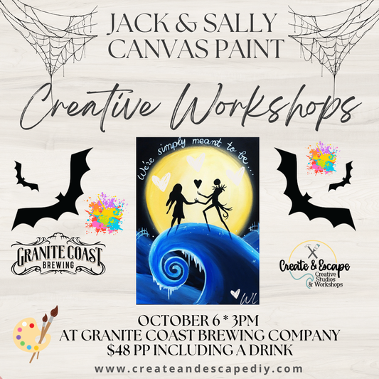 Jack & Sally Canvas Paint @ Granite Coast Brewing Co 10/6 @ 3pm | Open Workshop