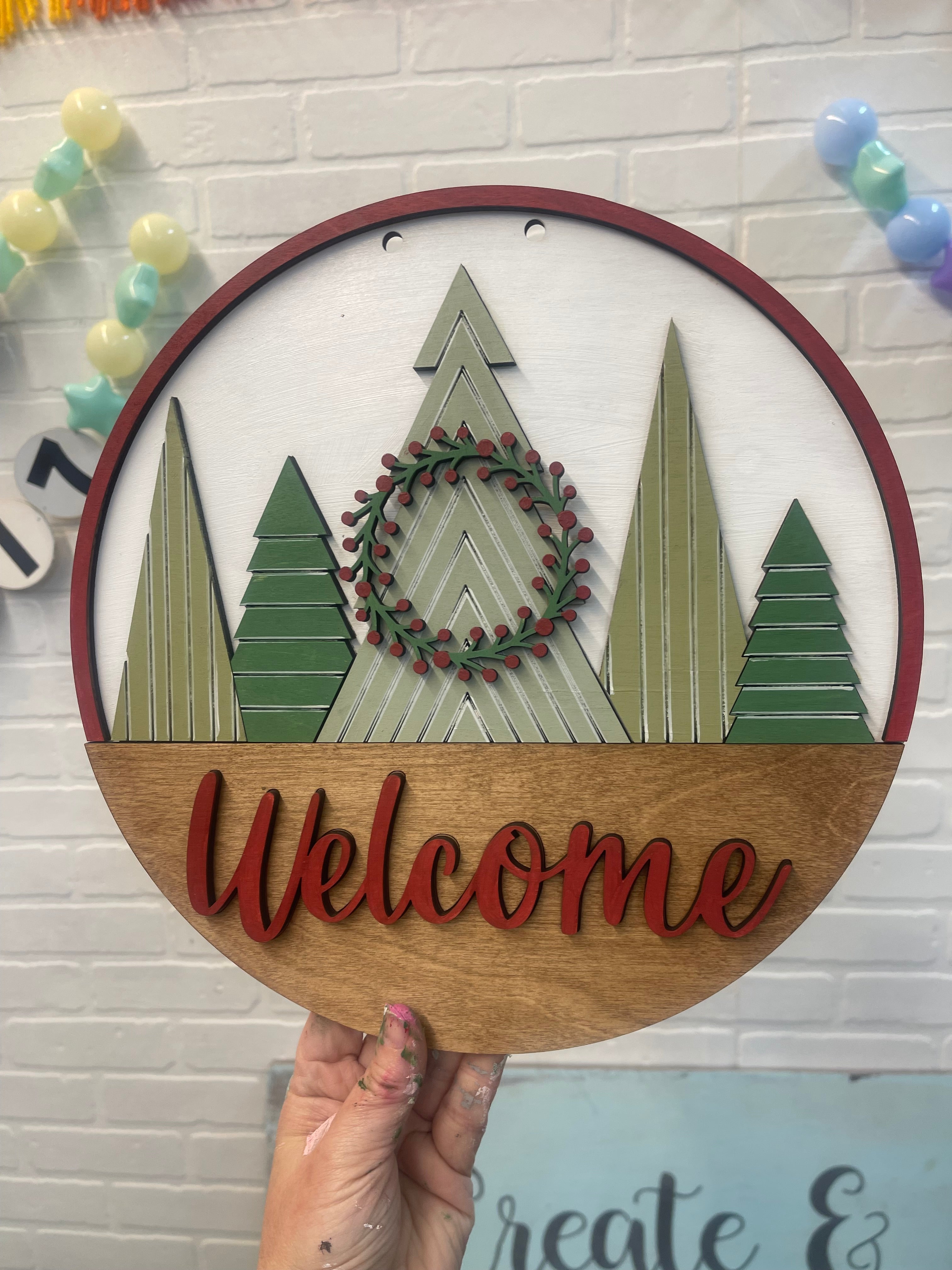 Welcome Trees Wreath, 3D | Design E