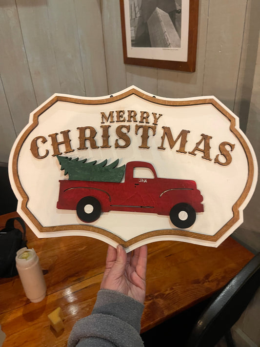 Merry Christmas Truck traditional , 3D | Design E