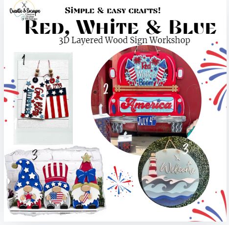 RED WHITE & BLUE June 13th Wood Sign Sip & Paint Workshop @ The NexMex Thing | Open Workshop (Copy)