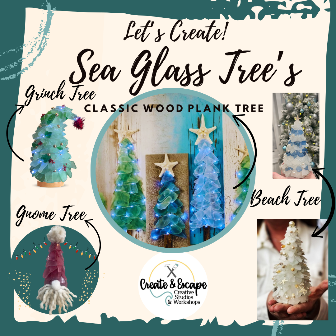 DIY Sea Glass Art |  Sea Glass Tree, Frames & More Join Open Workshop Or Private Event for a Sea Glass Session