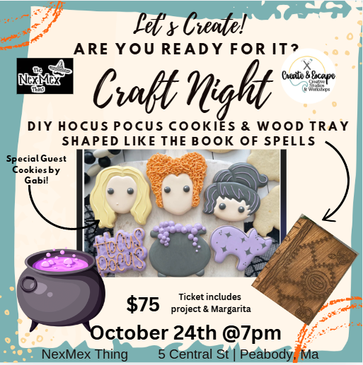 Hocus Pocus Cookie Decorating & Wood Tray @ The NexMex Thing | Open Workshop