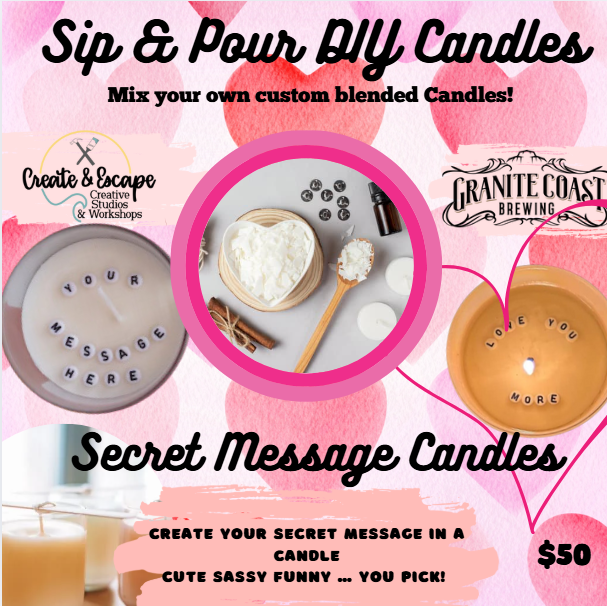 Sip & Pour Candles @Granite Coast Brewing Co.  2.15.25 7pm| Open Workshop