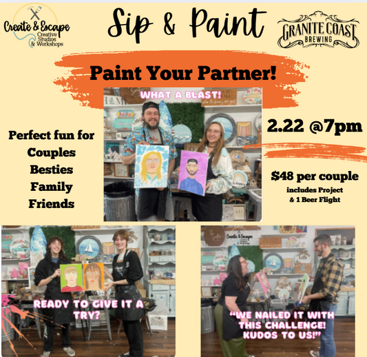 2.22 7pm Paint Your Partner Challenge @ Granite Coast Brewing Co | Open Workshop