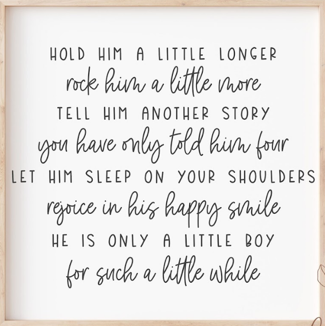 Hold Him a Little Longer | Design #722